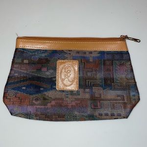 Brown multicoloured patterned bag